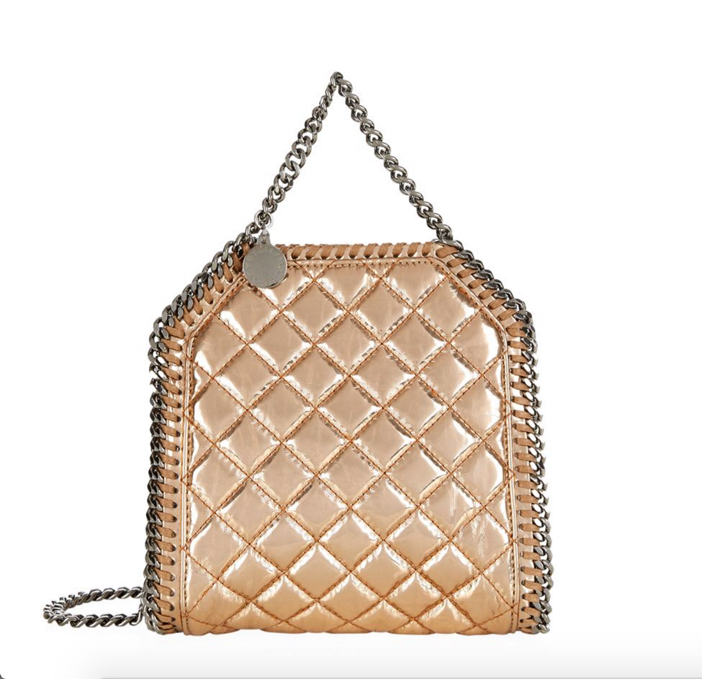 Stella McCartney Falabella Tiny Quilted Metallic Tote