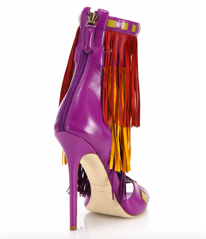 Brian Atwood Abby Fringed Leather Sandals 2