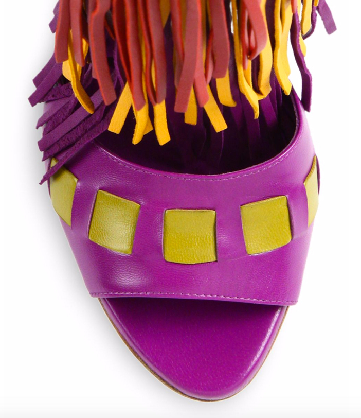 Brian Atwood Abby Fringed Leather Sandals 3