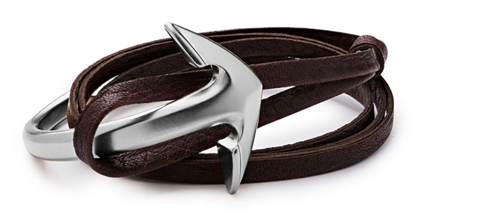 Miansai Men's Anchor Half-Cuff Leather Bracelet 2