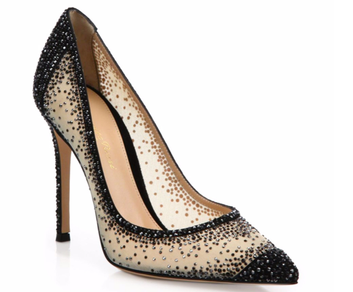 Gianvito Rossi Mesh & Crystal Point-Toe Pumps 3