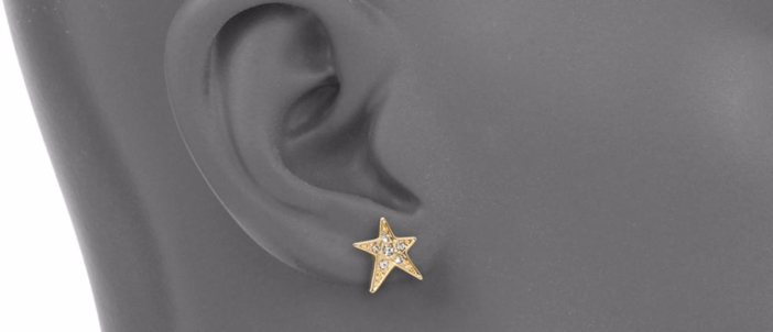 ABS by Allen Schwartz Jewelry Faceted Star Ear Crawler & Stud Earrings Set 3