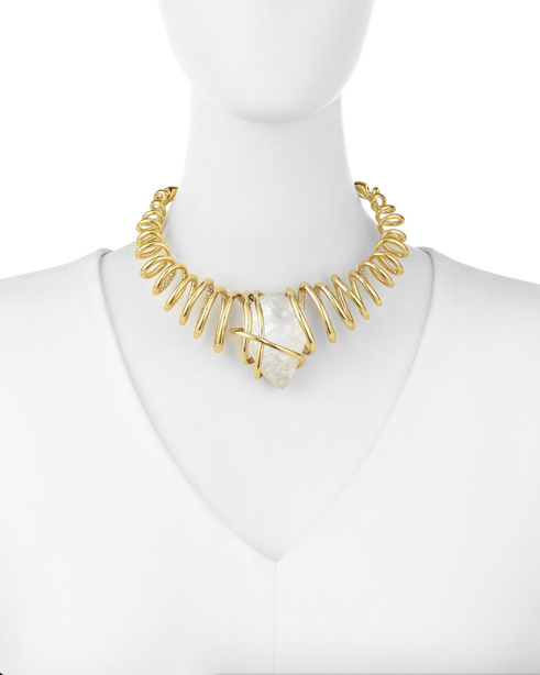 Alexis Bittar Spiral Collar Necklace w:Rock Crystal Nugget 2