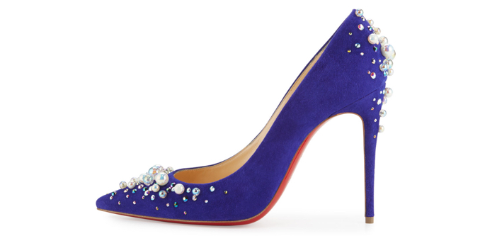 Christian Louboutin Candidate Pearly-Embellished Suede Red Sole Pump 2