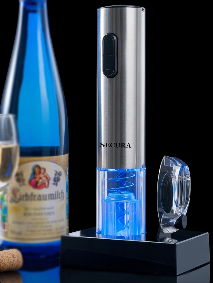 Secura Stainless Steel Electric Wine Opener and Foil Cutter 2