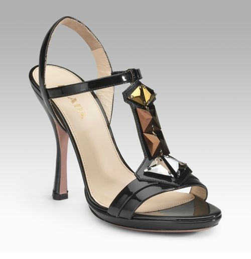 Shoe of the Day: Prada Jeweled T-Strap Sandals - Exotic Excess