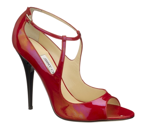 Shoe of the Day: Jimmy Choo Eliza Petrol Patent Peep Toe - Exotic Excess