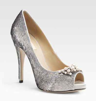 Shoe of the Day: Valentino Sequin Peep-Toe Pumps - Exotic Excess