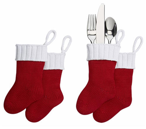 Christmas Entertaining: Flatware Stockings Set of Four - Exotic Excess