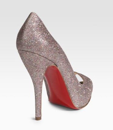 Shoe of the Day: Christian Louboutin Peep-Toe Glitter Pumps - Exotic Excess