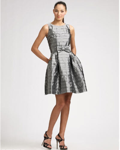 Lotusgrace Pleated Taffeta Bow Belt Dress - Exotic Excess