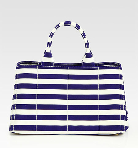 Prada Stripe Canvas Tote Bag - Exotic Excess