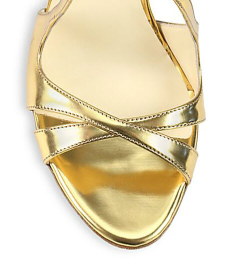 Shoe of the Day: Brian Atwood Hester Metallic Leather & Suede Sandals ...