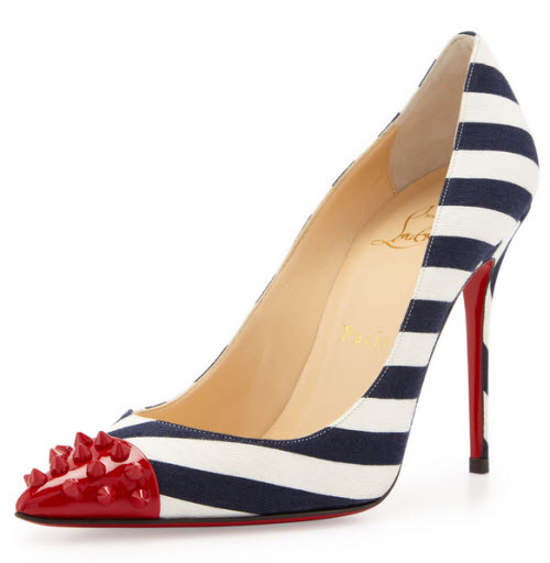 Shoe of the Day: Christian Louboutin Geo Spike Point-Toe Striped Pump ...