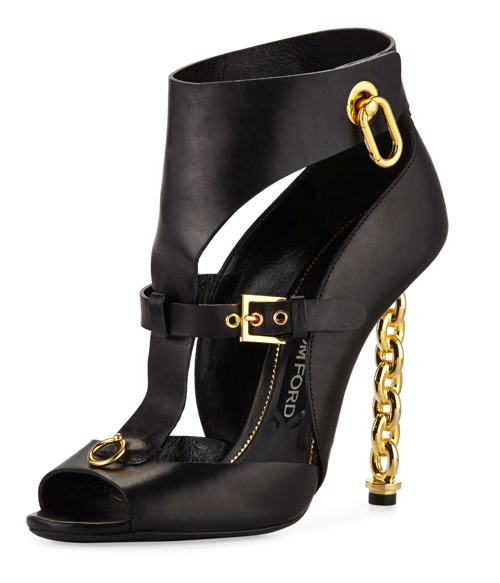 Shoe of the Day: Tom Ford Buckled Chain-Heel Cutout Sandal - Exotic Excess