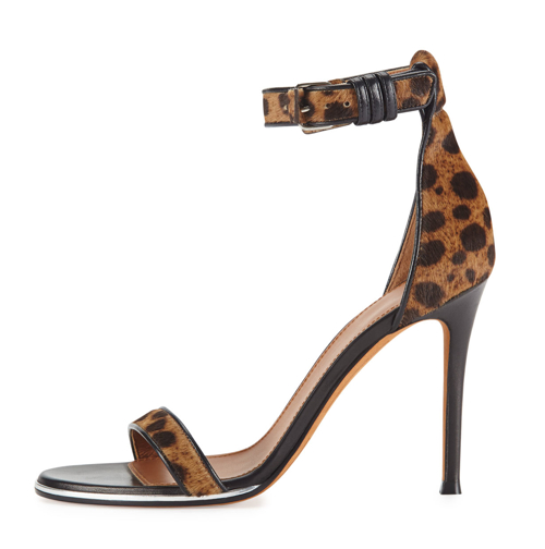Shoe of the Day: Givenchy Leopard-Print Calf Hair Ankle-Wrap Sandal ...