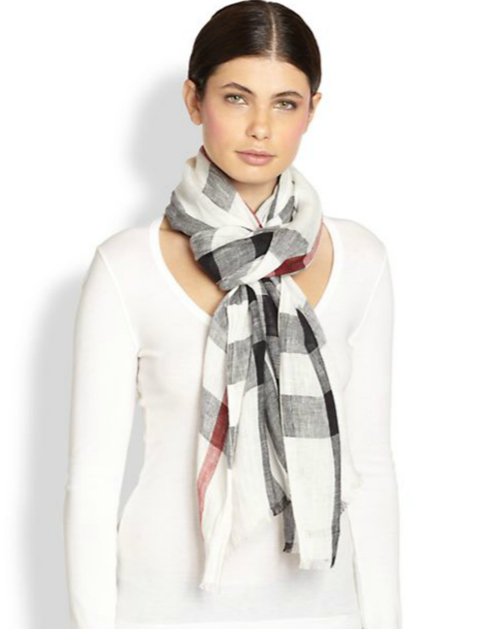 Burberry Exploded Check Linen Scarf - Exotic Excess