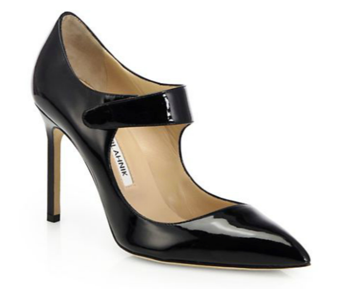 Shoe of the Day: Manolo Blahnik Volvini Patent Leather Mary Jane Pumps ...