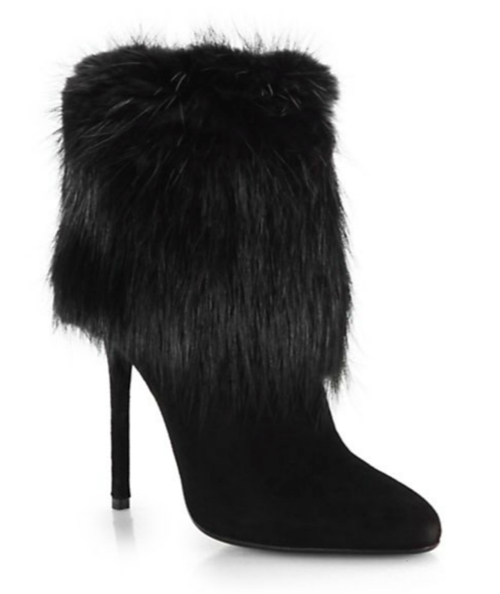 Shoe of the Day: Prada Suede & Fur Ankle Boots - Exotic Excess