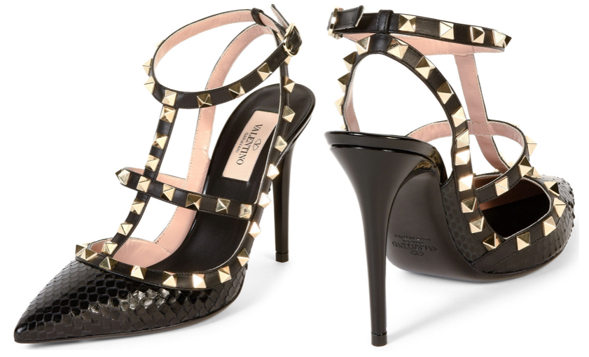 Shoe of the Day: Valentino Rockstud Ayers Snakeskin Sandal - Exotic Excess