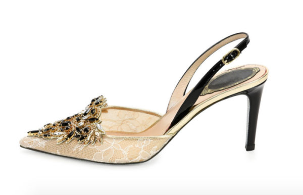 Shoe of the Day: Rene Caovilla Crystal-Embellished Lace Slingback Pump ...