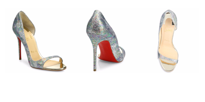 Shoe of the Day: Christian Louboutin Toboggan Glitter Half D'Orsay ...