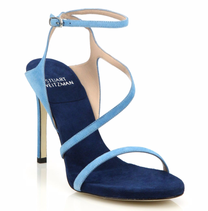 Shoe of the Day: Stuart Weitzman Sultry Asymmetric Suede Sandals