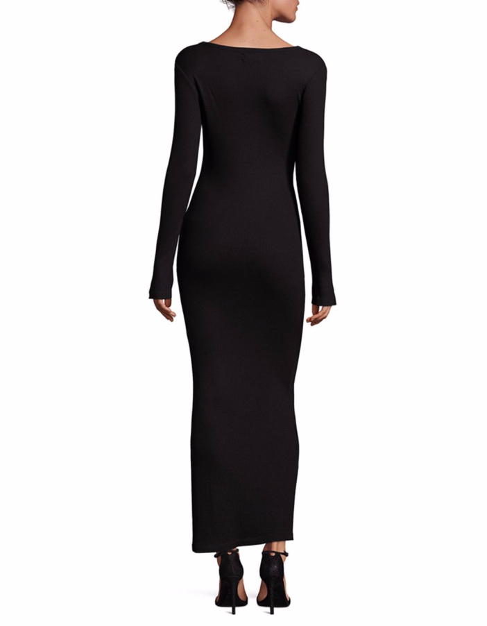 L'AGENCE Olympia Rib-Knit Maxi Dress - Exotic Excess