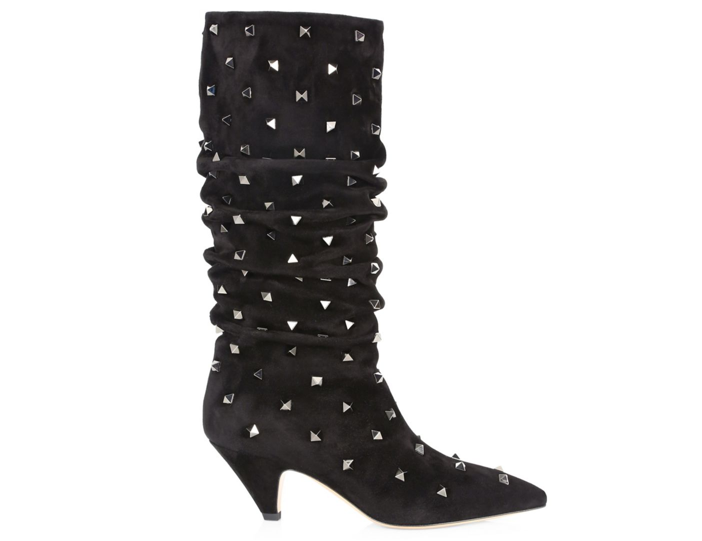Shoe of the Day: Valentino Studded Suede Mid-Calf Boots - Exotic Excess