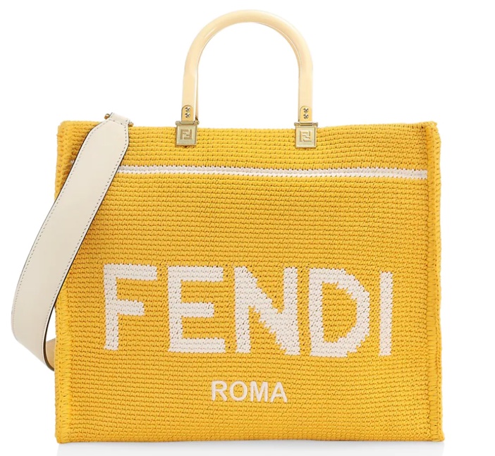 Fendi - Sunshine Logo Raffia Large Tote